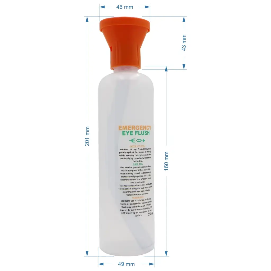 Emergency Eyewash Bottle – 250ml with Eye Bath Top