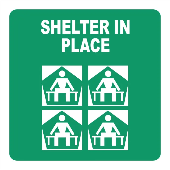 GA25 - SABS Shelter in place safety sign
