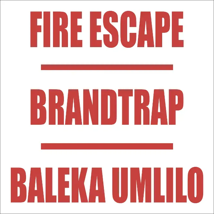 FR6 - Fire Escape Safety Sign