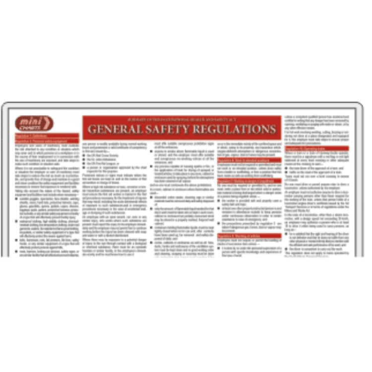 OHS General Safety Regulations Poster