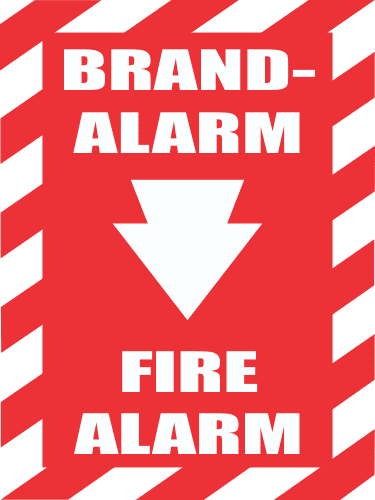 FR19 - Fire Alarm Chevron Safety Sign