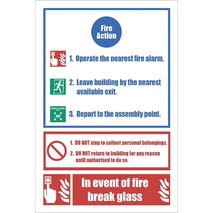FR23 - Fire Action  Safety Sign I