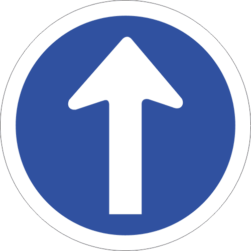 R107 - Proceed Straight Only Road Sign