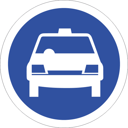 R118 - Taxis Only Road Sign