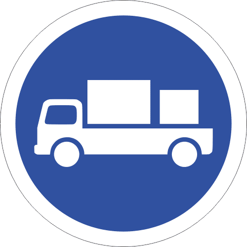 R122 - Delivery Vehicles Only Road Sign