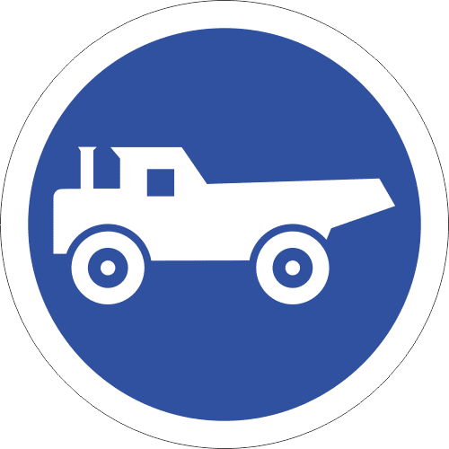 R125 - Construction Vehicles Only Road Sign