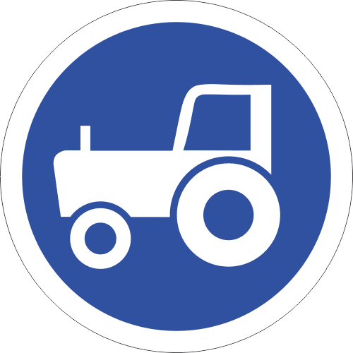 R130 - Agricultural Vehicles Only Road Sign