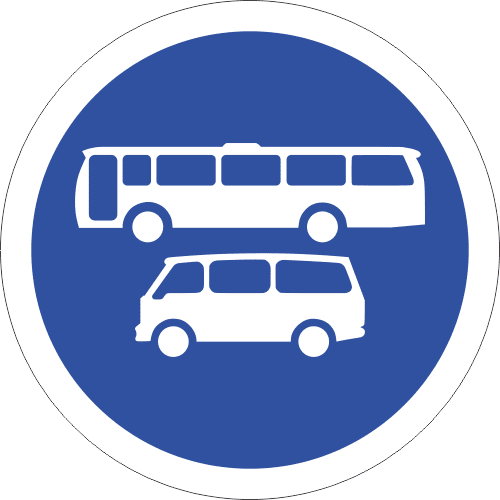 R134 - Busses And Mini Busses Only Road Sign