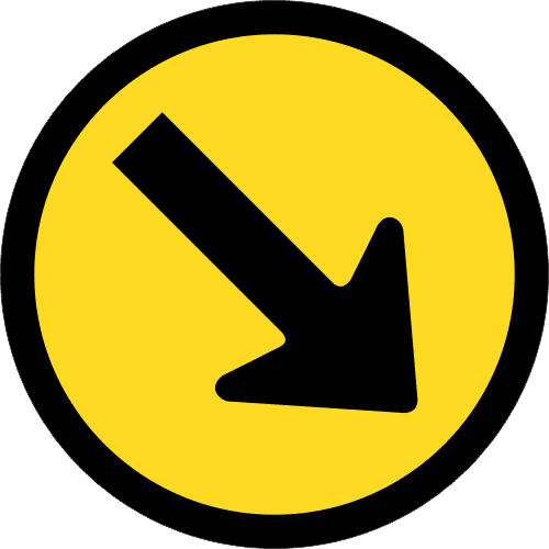 TR104 - Temporary Keep Right Road Sign