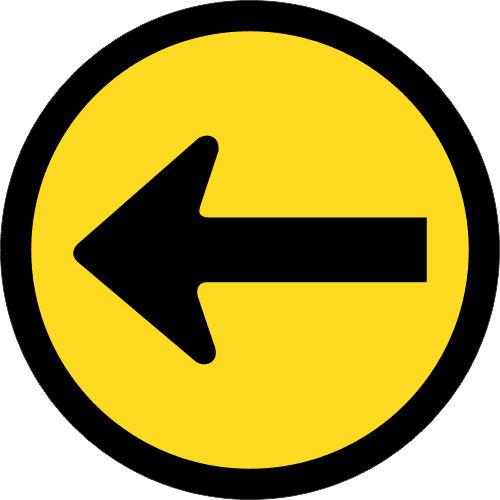 TR105 - Temporary Proceed Left Only Road Sign