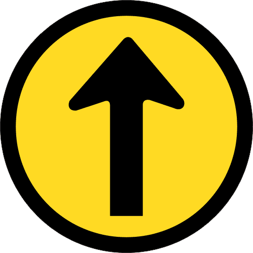 TR107 - Temporary Proceed Straight Only Road Sign