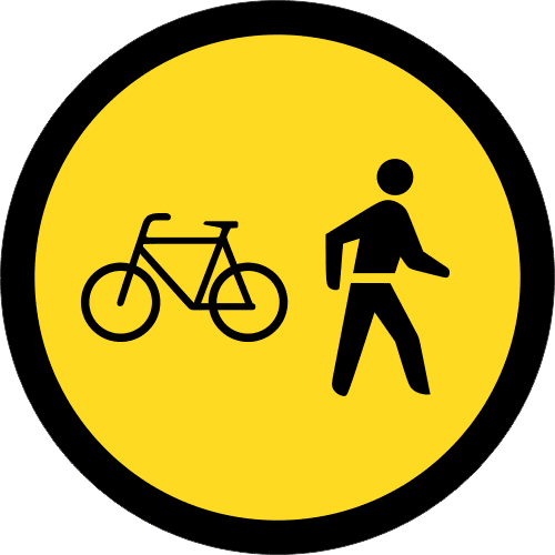 TR112 - Temporary Cyclists And Pedestrians Only Road Sign