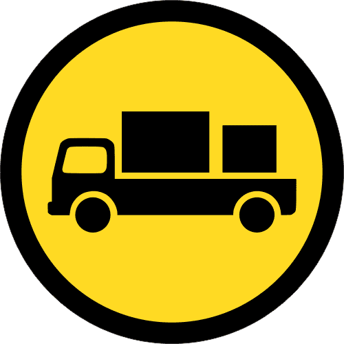 TR122 - Temporary Delivery Vehicles Only Road Sign