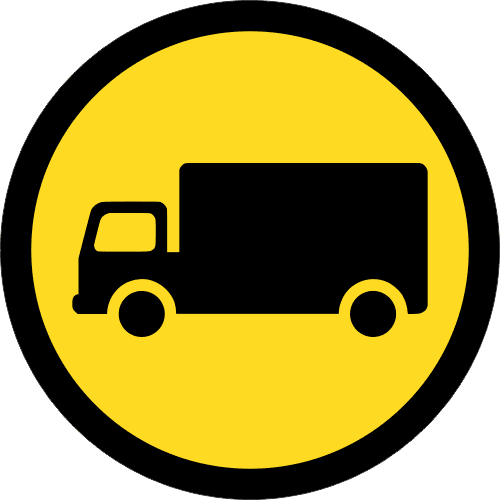 TR123 - Temporary Goods Vehicles Only Road Sign