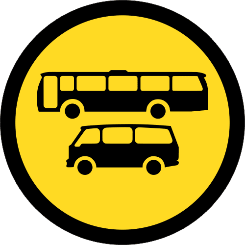 TR134 - Temporary Busses And Mini Busses Only Road Sign