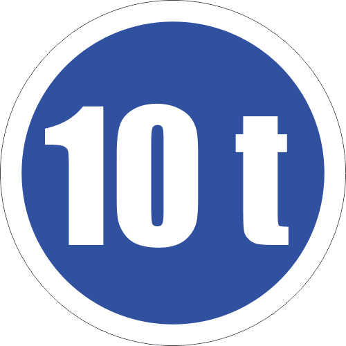 R102 - Vehicles Exceeding Mass Road Only Sign