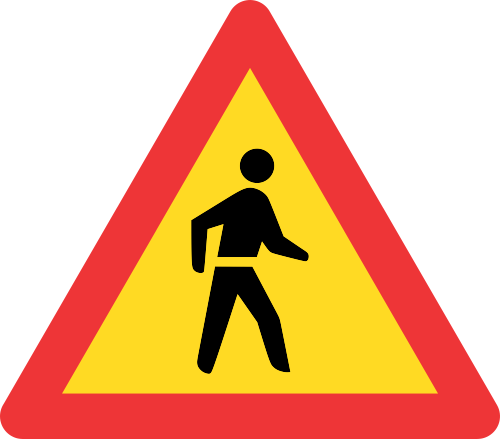 TW307 - Temporary Pedestrian Road Sign