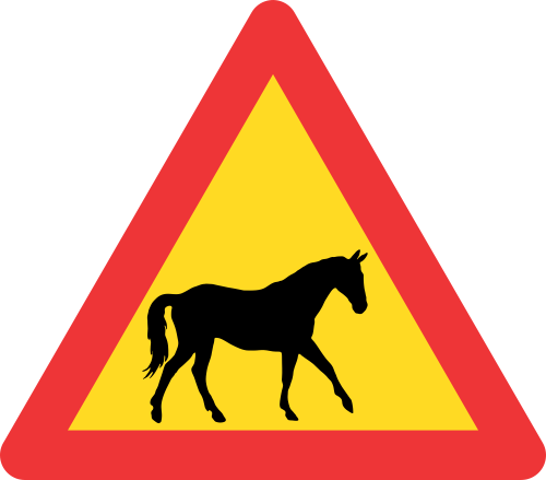 TW311 - Temporary Domestic Animals (Horses) Road Sign