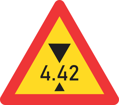TW320 - Temporary Height Restricted Road Sign
