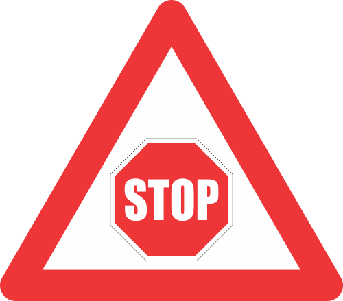 W302 - Traffic Stop Control Ahead Road Sign