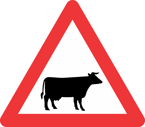 W310 - Domestic Animals (Cattle) Road Sign