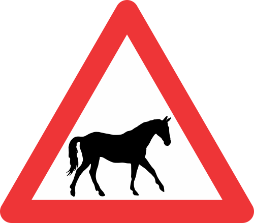 W311 - Domestic Animals (Horses) Road Sign