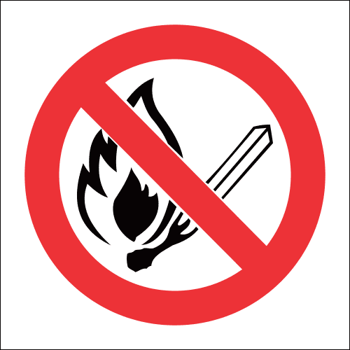 HZC-PV2 - No Open Flame Hazchem Warning Sign