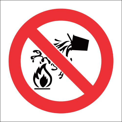 HZC-PV4 - No Water As Extinguisher Hazchem Warning Sign