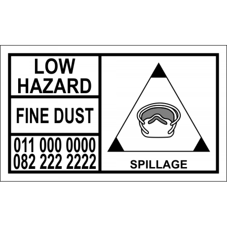 Fine Dust Hazard Hazchem Placard