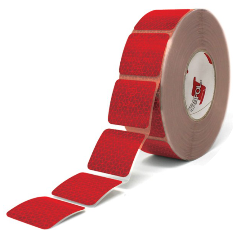 Vehicle Conspicuity Segmented Tape (Prismatic) - 50m Roll - Red