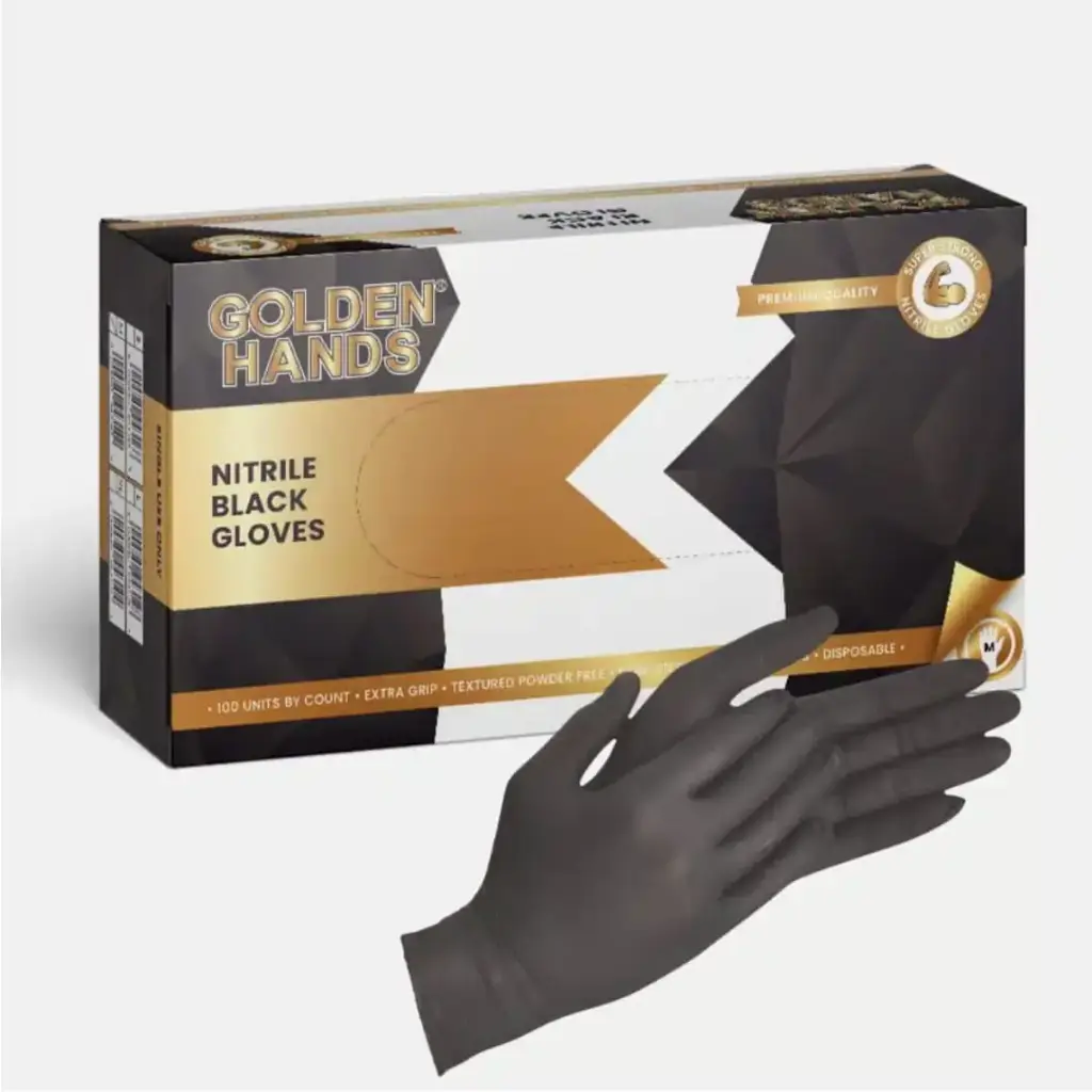 Black Nitrile Gloves - Powder-Free (Box of 100)