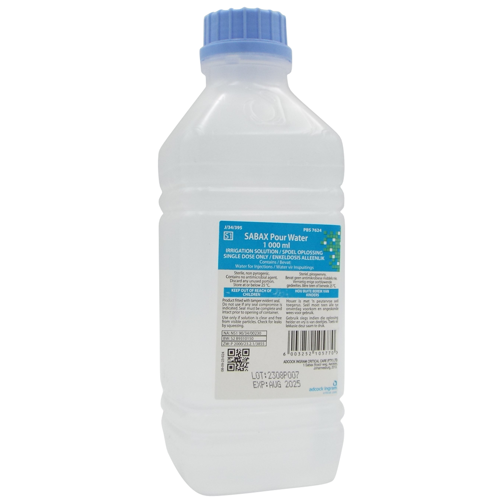 Distilled Water - 1lt Bottle - Eye Wash Fluid