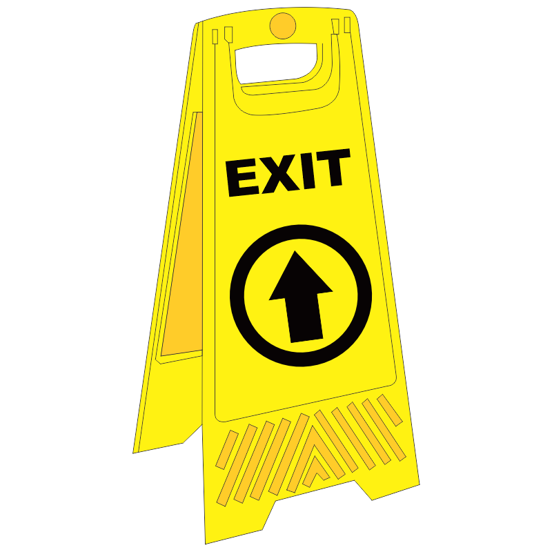 FS32 - Temporary Exit Ahead A-Frame Floor Stand