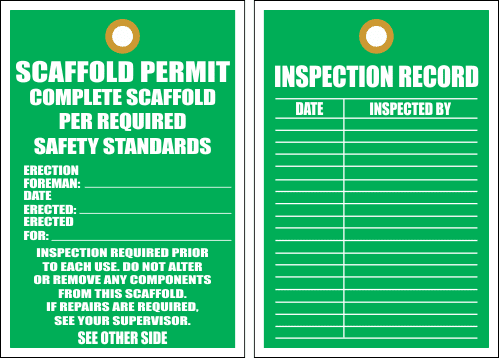 STS11 - Scaffold Permit Tag