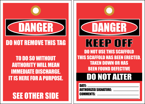 STU16 - Danger Do Not Remove Tag