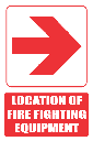 FB1ER - Red Arrow - Location Of Fire Fighting Equipment Right Explanatory Safety Sign