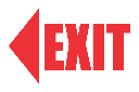 FR13 - Exit Left Safety Sign