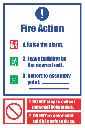 FR32 - Fire Action  Safety Sign IX