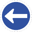 R105 - Proceed Left Only Road Sign