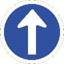 R107 - Proceed Straight Only Road Sign