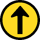 TR107 - Temporary Proceed Straight Only Road Sign