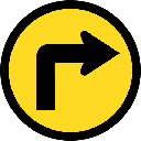 TR109 - Temporary Turn Right Road Sign