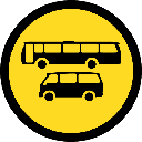 TR134 - Temporary Busses And Mini Busses Only Road Sign