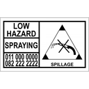 Spraying with Water Hazard Hazchem Placard