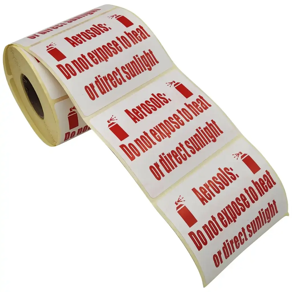 Aerosols Warning Label Sticker Roll