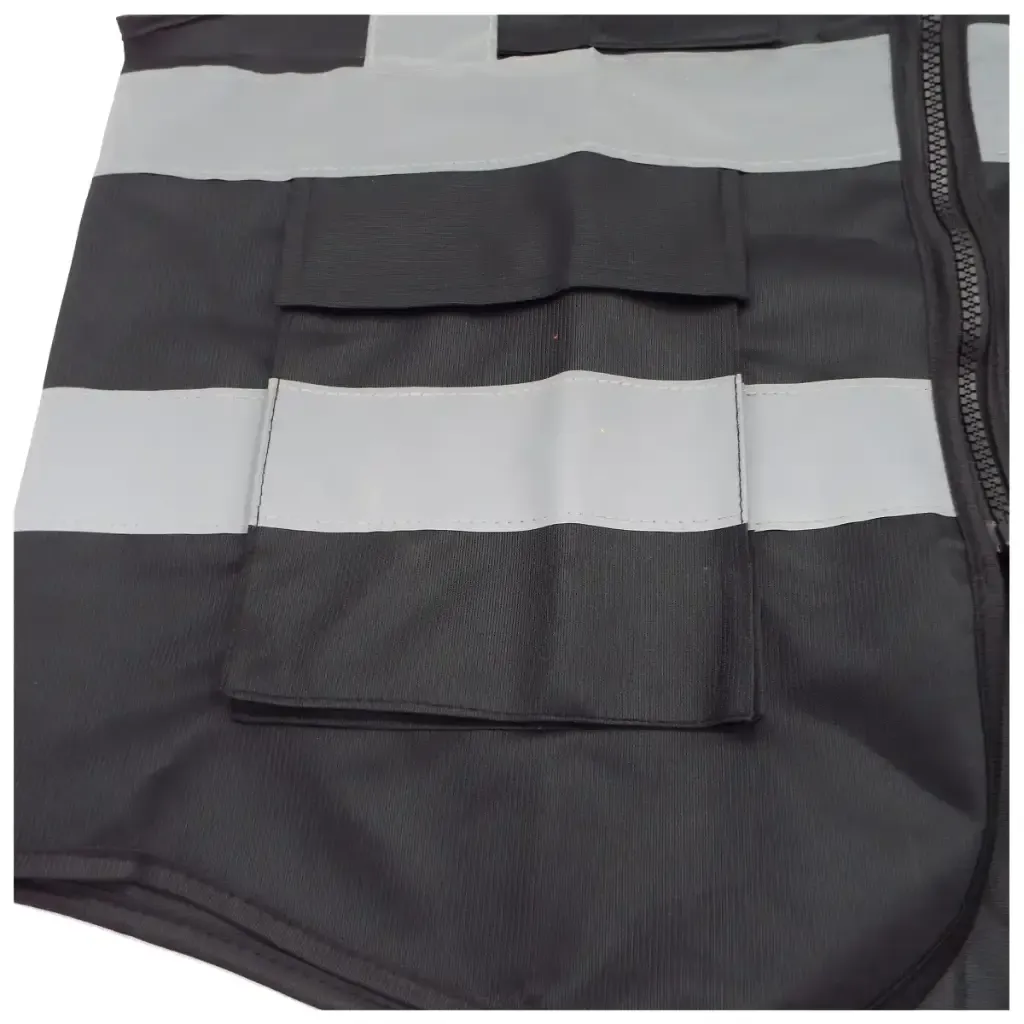 Black Reflective Vest with Pockets