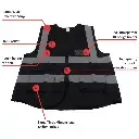 Black Reflective Vest with Pockets