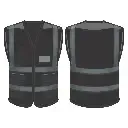 Black Reflective Vest with Pockets