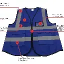 Reflective Vest with Pockets - Blue