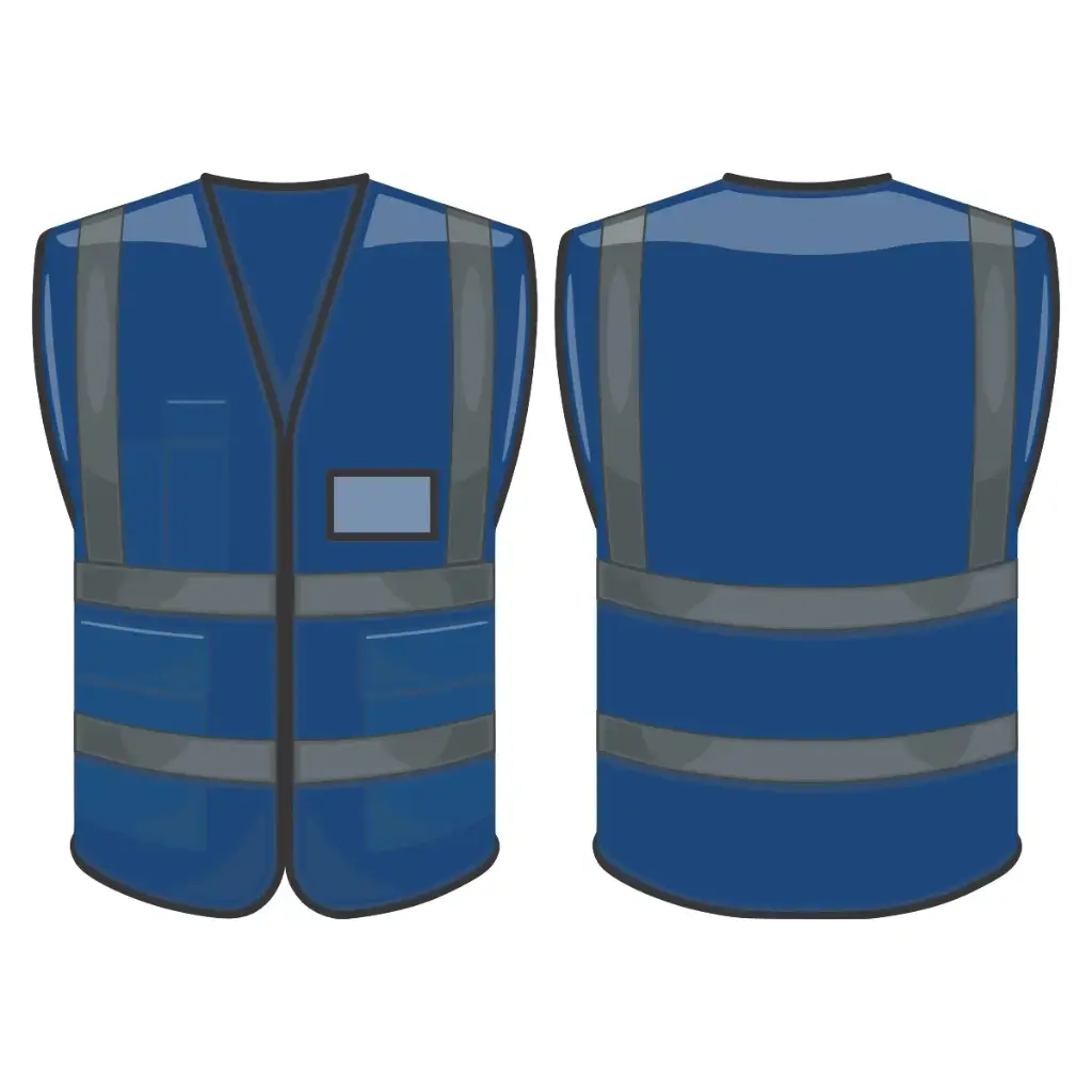 Reflective Vest with Pockets - Blue